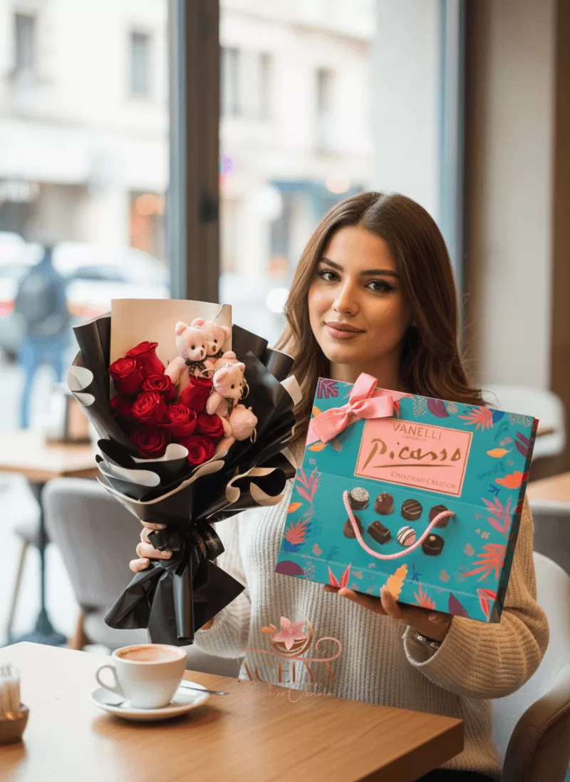 Ayıcıklı Kırmızı Gül + Çikolata