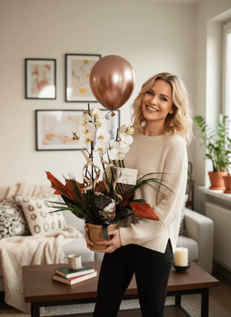 Balonlu Orkide Saksı