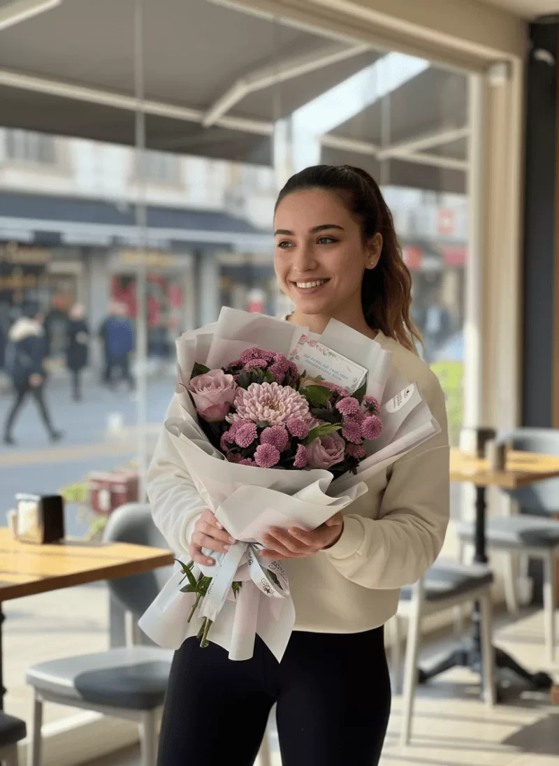 Lila Tonlu Papatya – Gül Buketi