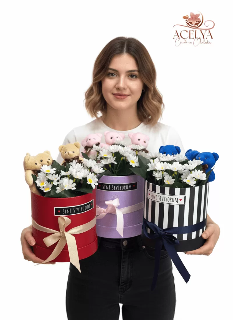 Minik Ayıcıklar Daisy Flower Box