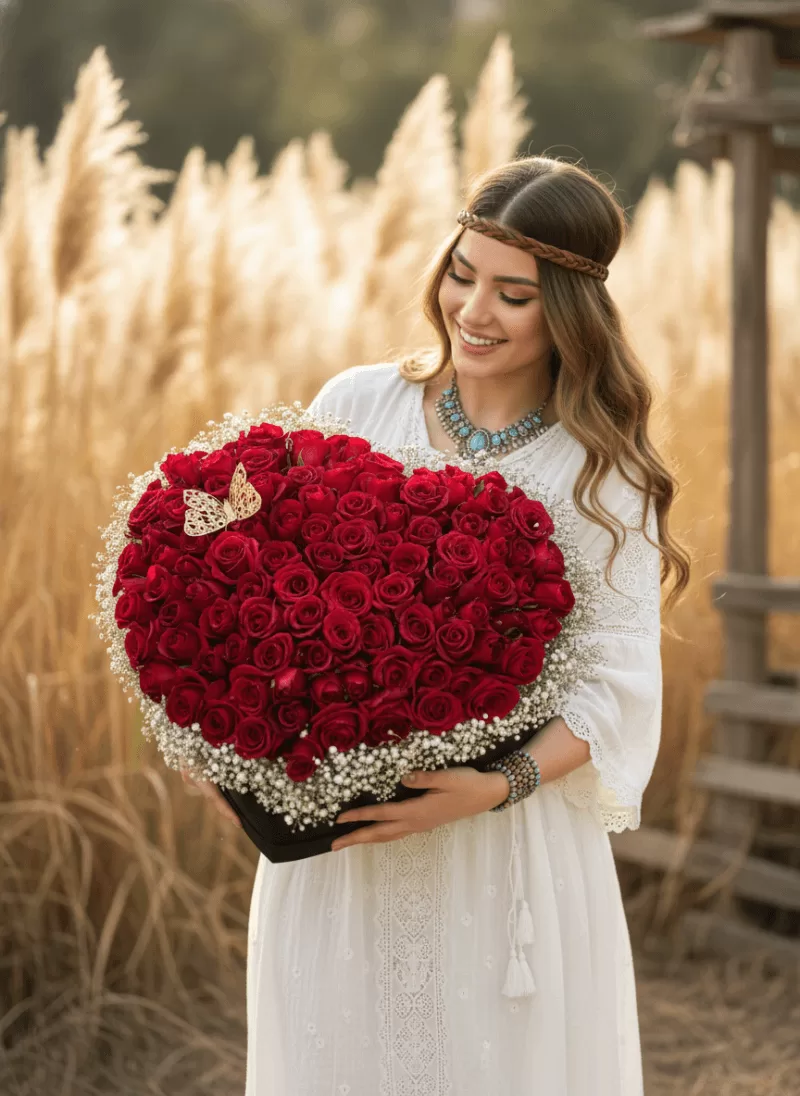 Kalp Kutuda Sonsuz Aşk – 150 Kırmızı Gü