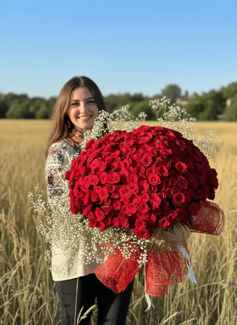 Dev Kırmızı Gül Buketi