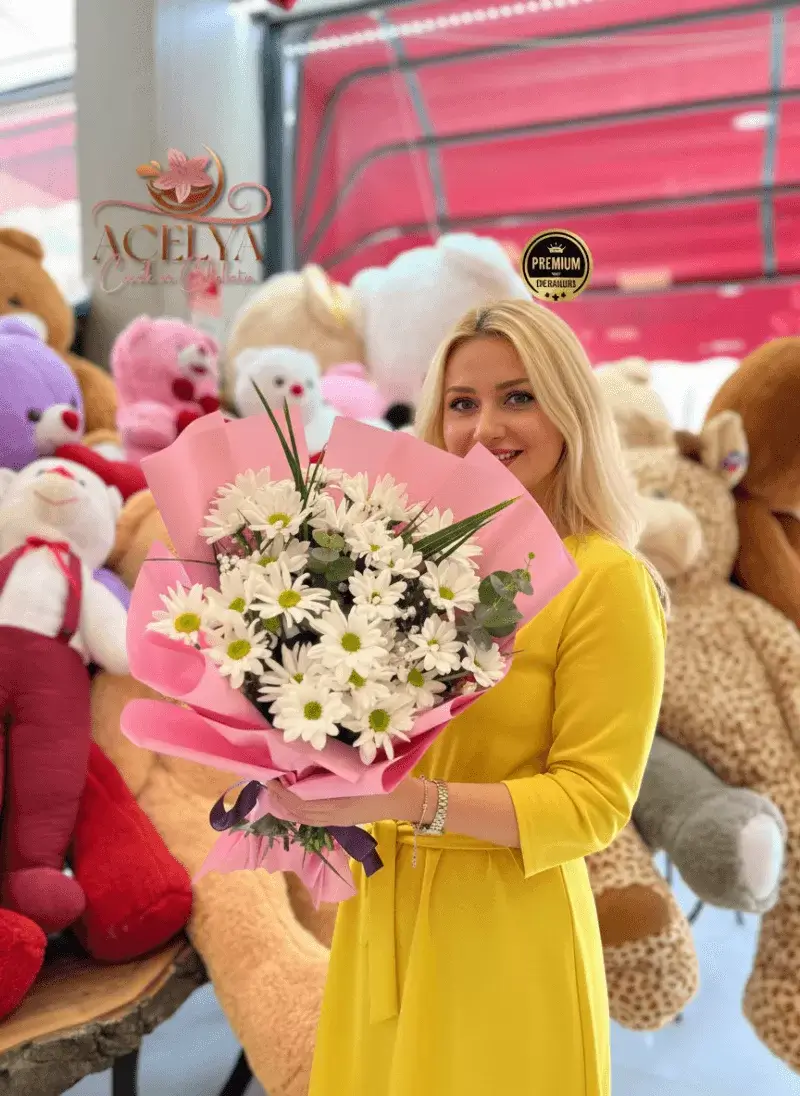 Papatya Buketi – Soft Pink Wrap