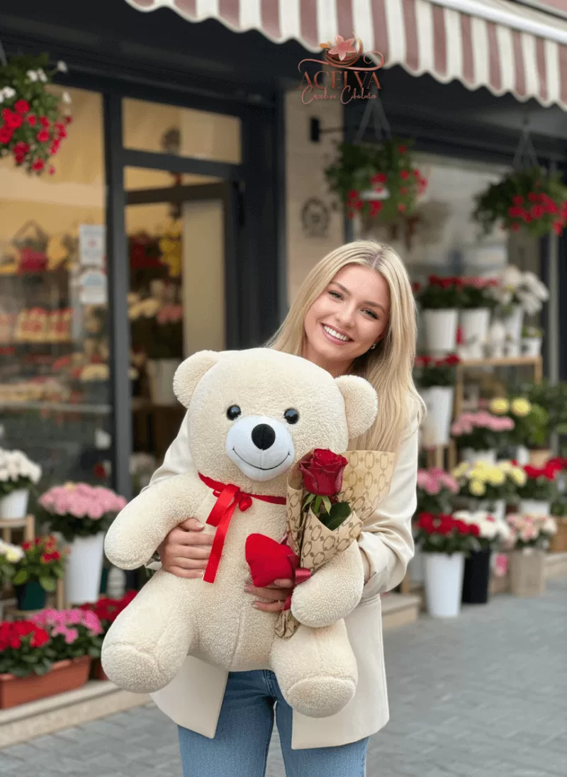 Ayıcık Tek Gül Buket