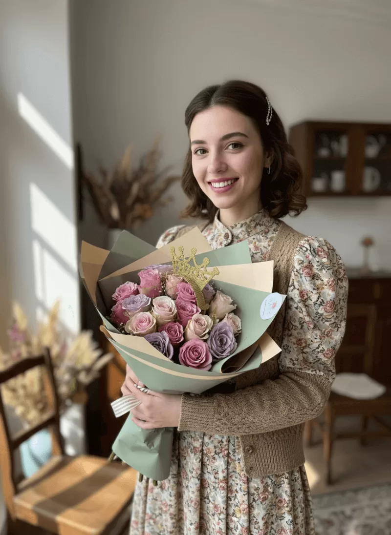 Pastel Kraliçe Gül Buketi