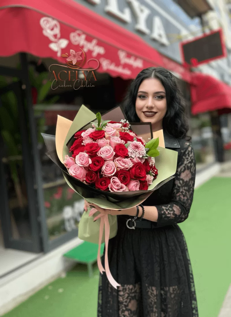 Kırmızı & Pembe Aşk Buketi