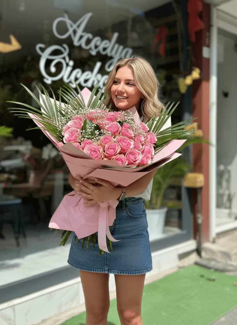 Aşkın Pembesi Gül Buketi