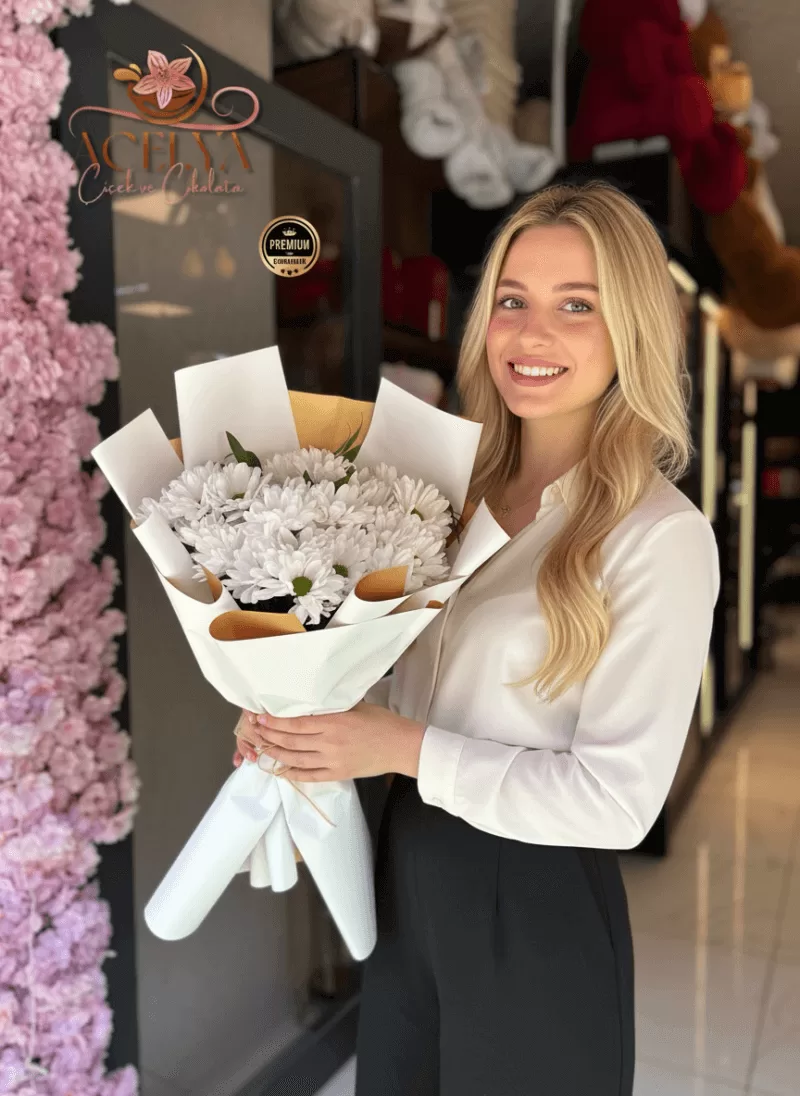 Zarafet Beyaz Kasımpatı Buketi