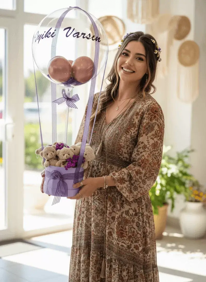 İyi Ki Varsın Balonlu Ayıcık Kutusu