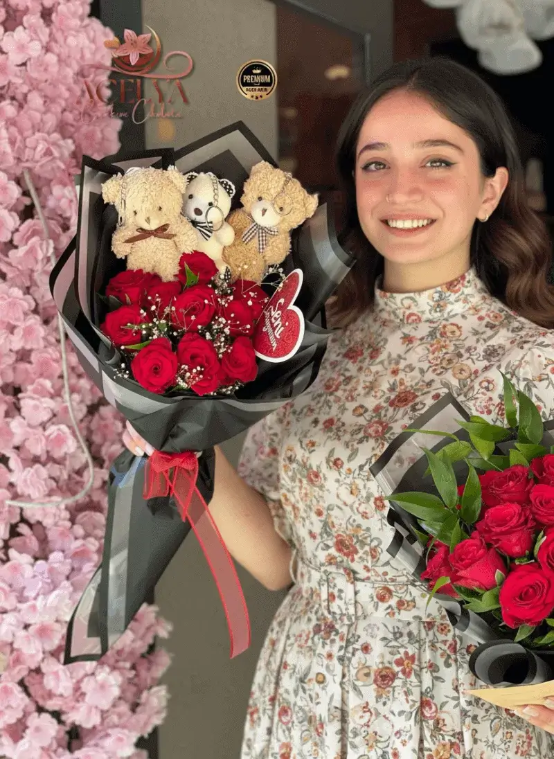 Üçlü Ayıcık Aşk Buketi