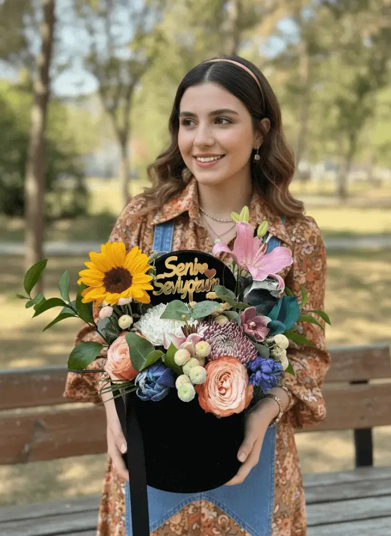 Seni Seviyorum – Ayçiçeği & Lilyum Aranjmanı