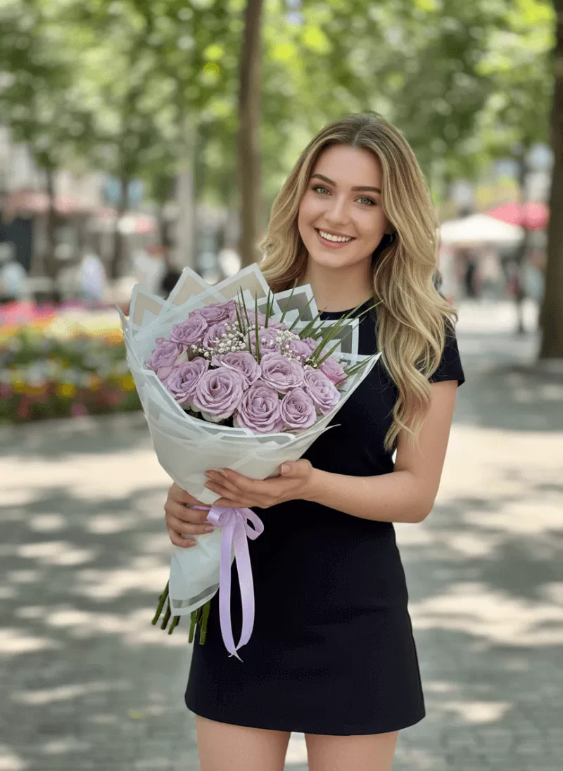 Lila Rüya Gül Buketi