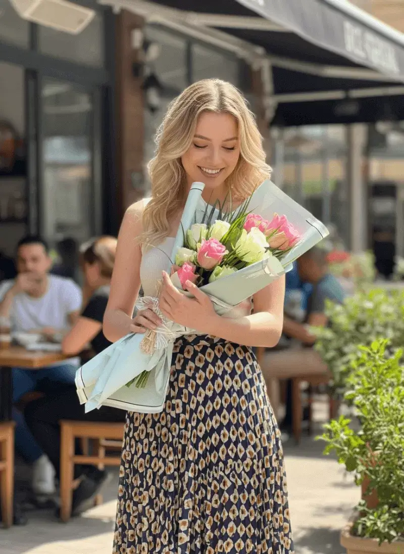 Pastel Bahar Gül Buketi (Pembe & Krem Tonlar)