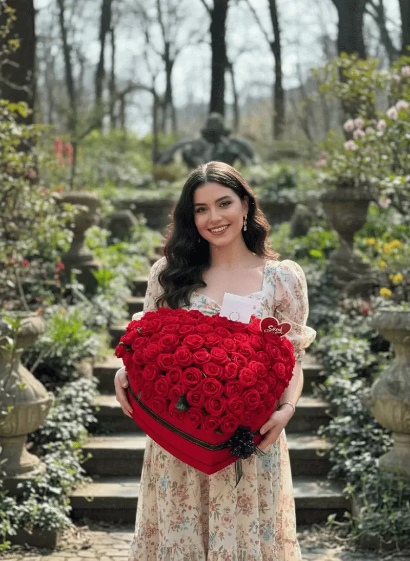 Dev Kalp Kutu 101 Kırmızı Gül (Luxury)