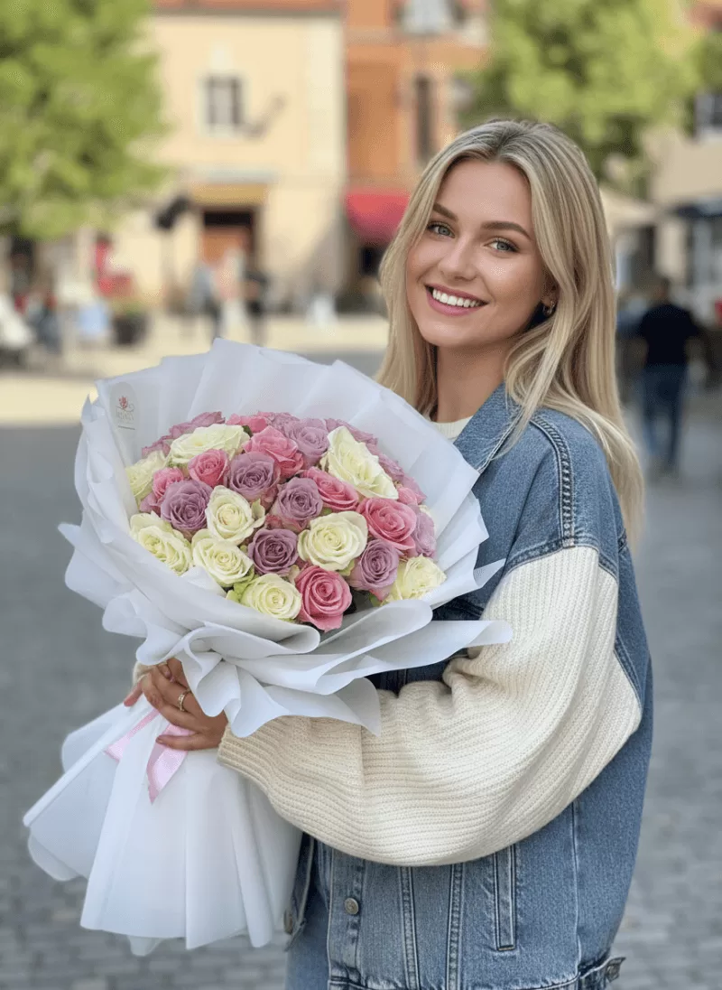 Pastel Karışık Gül Buketi (Şehir Koleksiyonu)