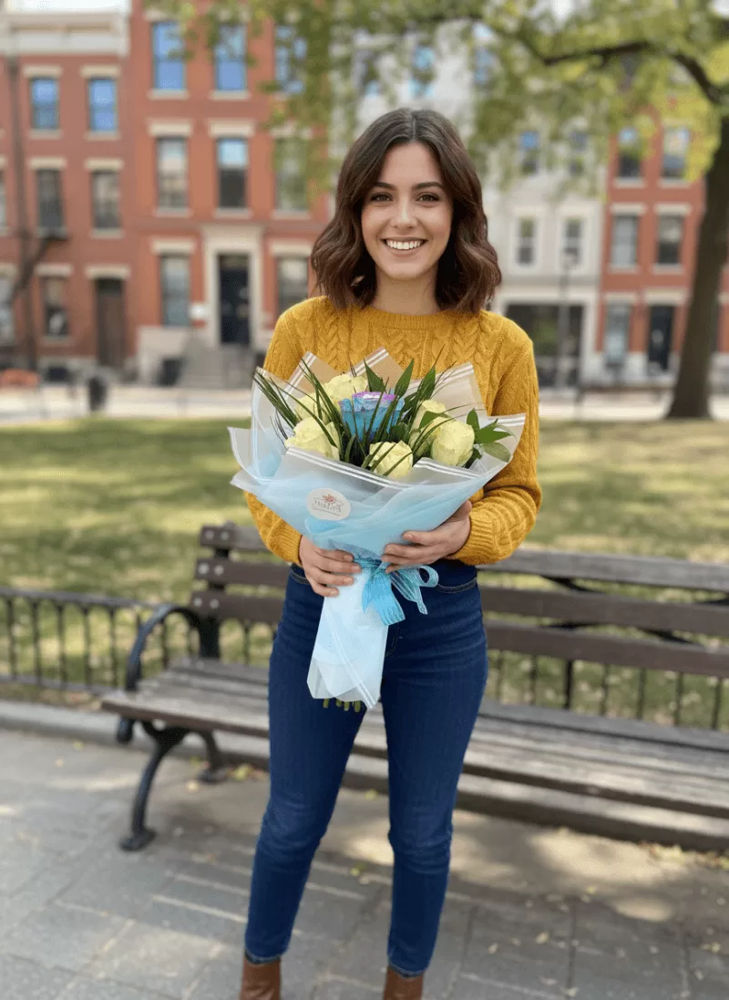 Mavi Esinti Gül Buketi