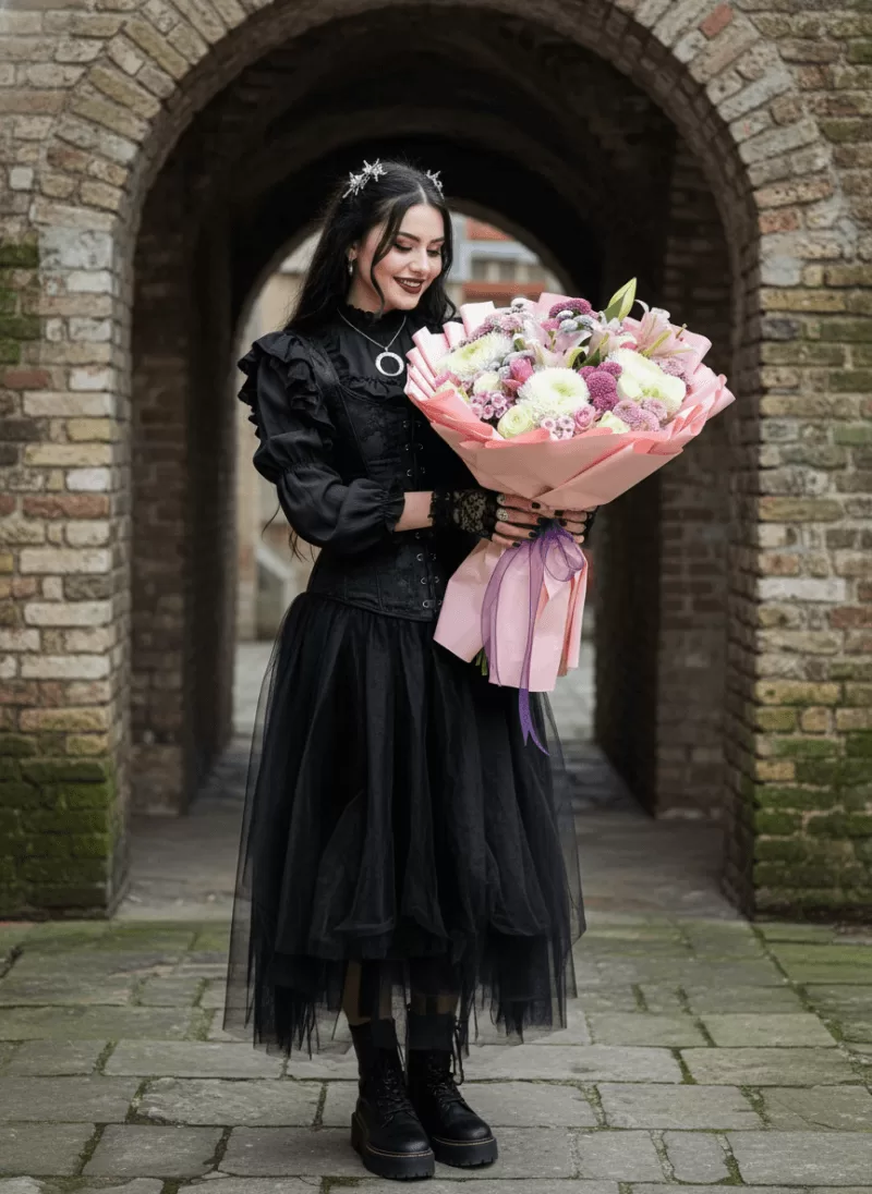 Pudra Ton Mix Çiçek Buketi