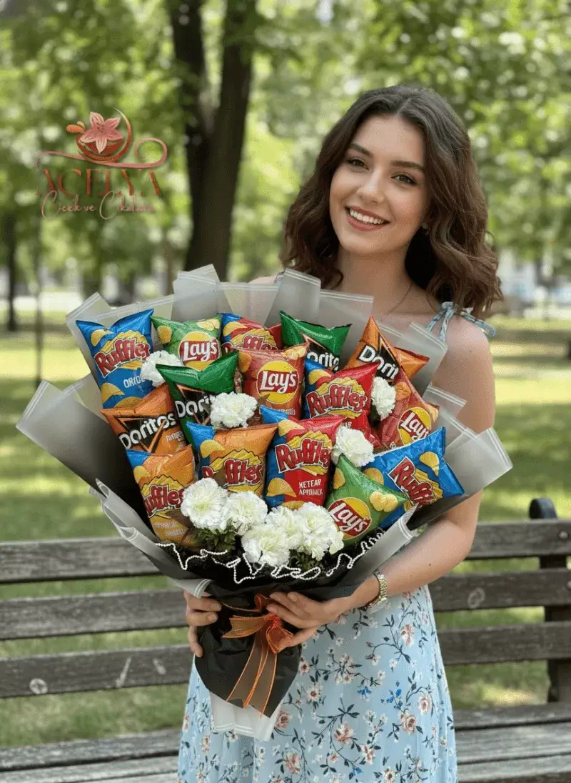 Atıştırmalık Keyfi – Cips Buketi Özel Tasarım