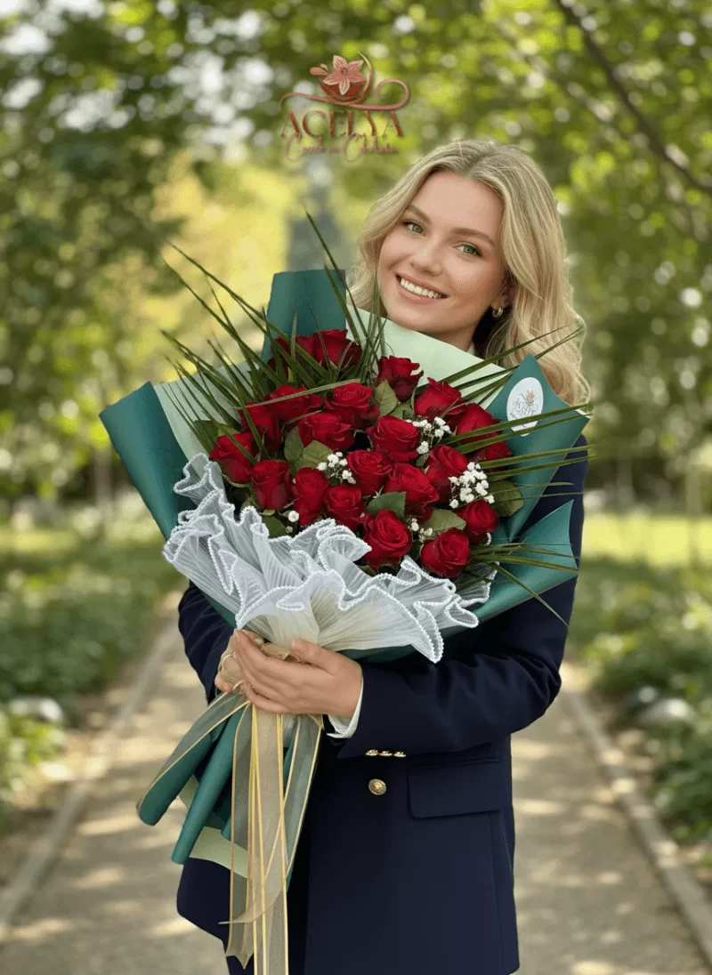 Şıklık Kırmızı Gül Buketi