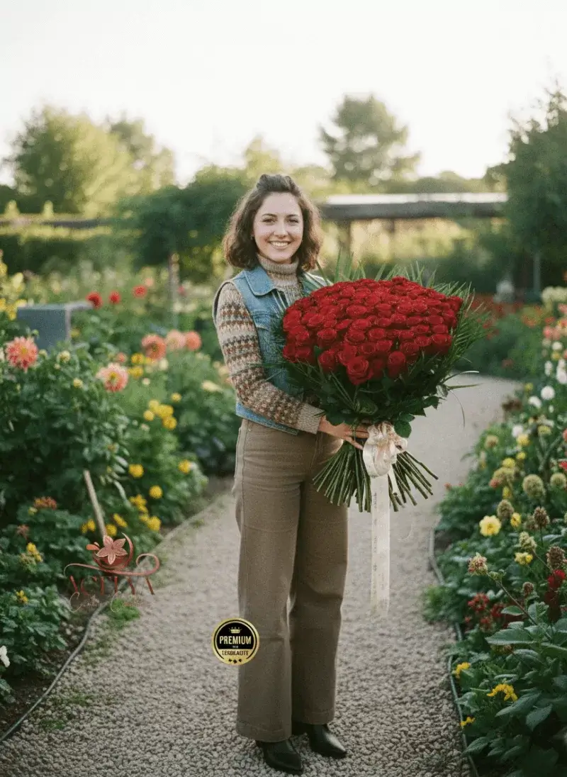 Premium 101 Kırmızı Gül Bahçe Serisi