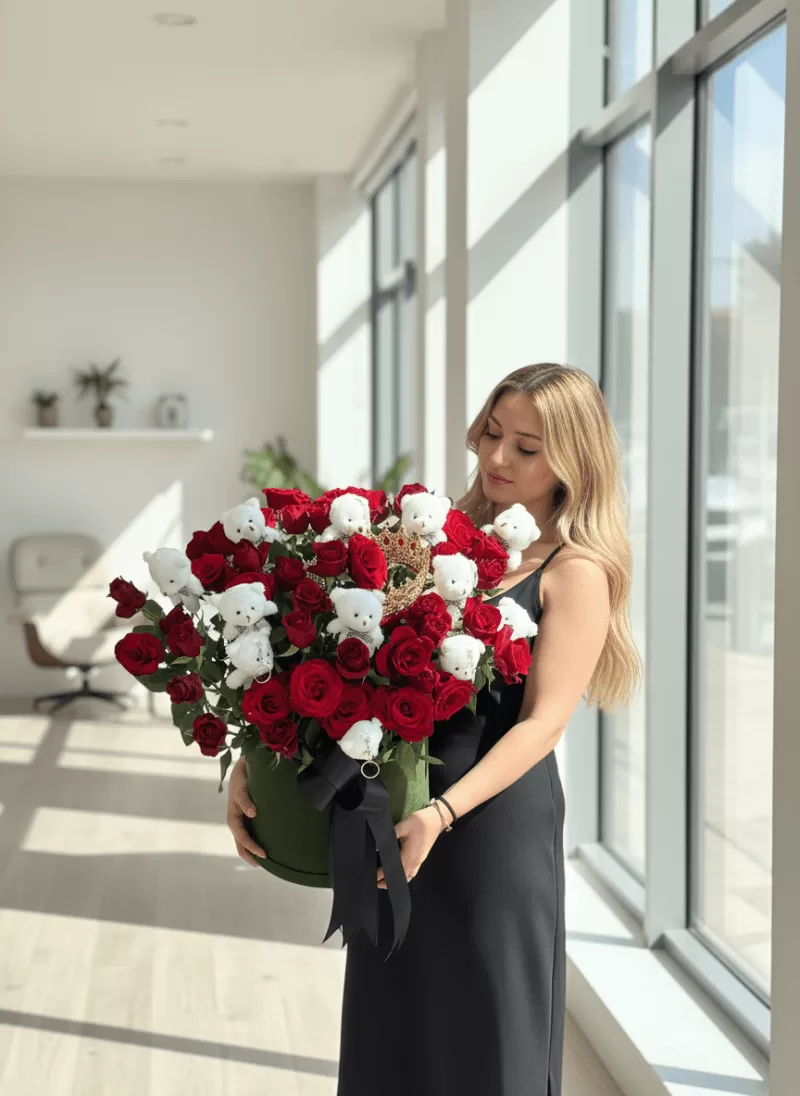 Ayıcıklı Aşk – Kırmızı Gül VIP Kutu