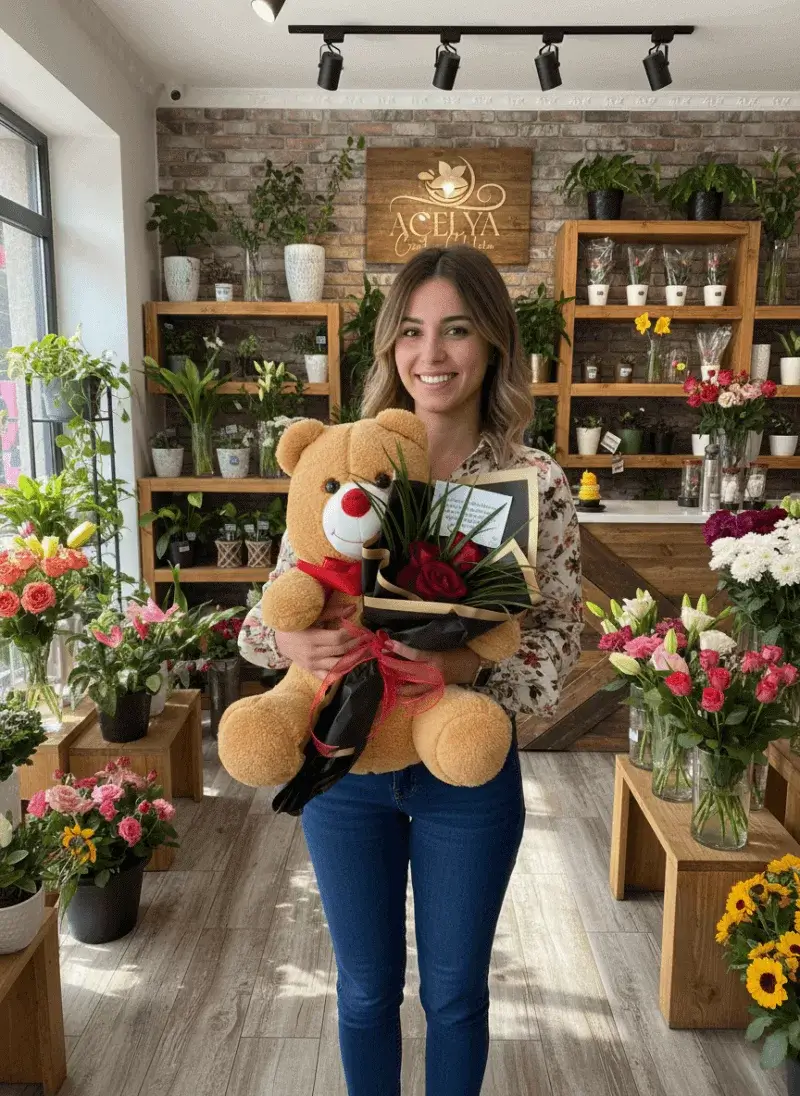 Ayıcık Aşkı – Peluş & Gül Kutusu