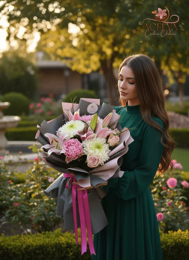 Pembe Masal Gülleri Buketi