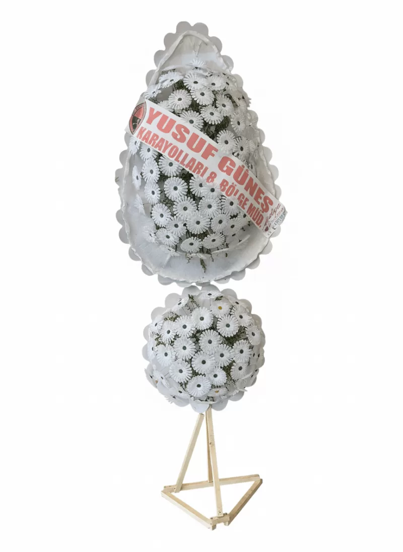 Çift Katlı Beyaz Gerbera Yapay – Klasik Model