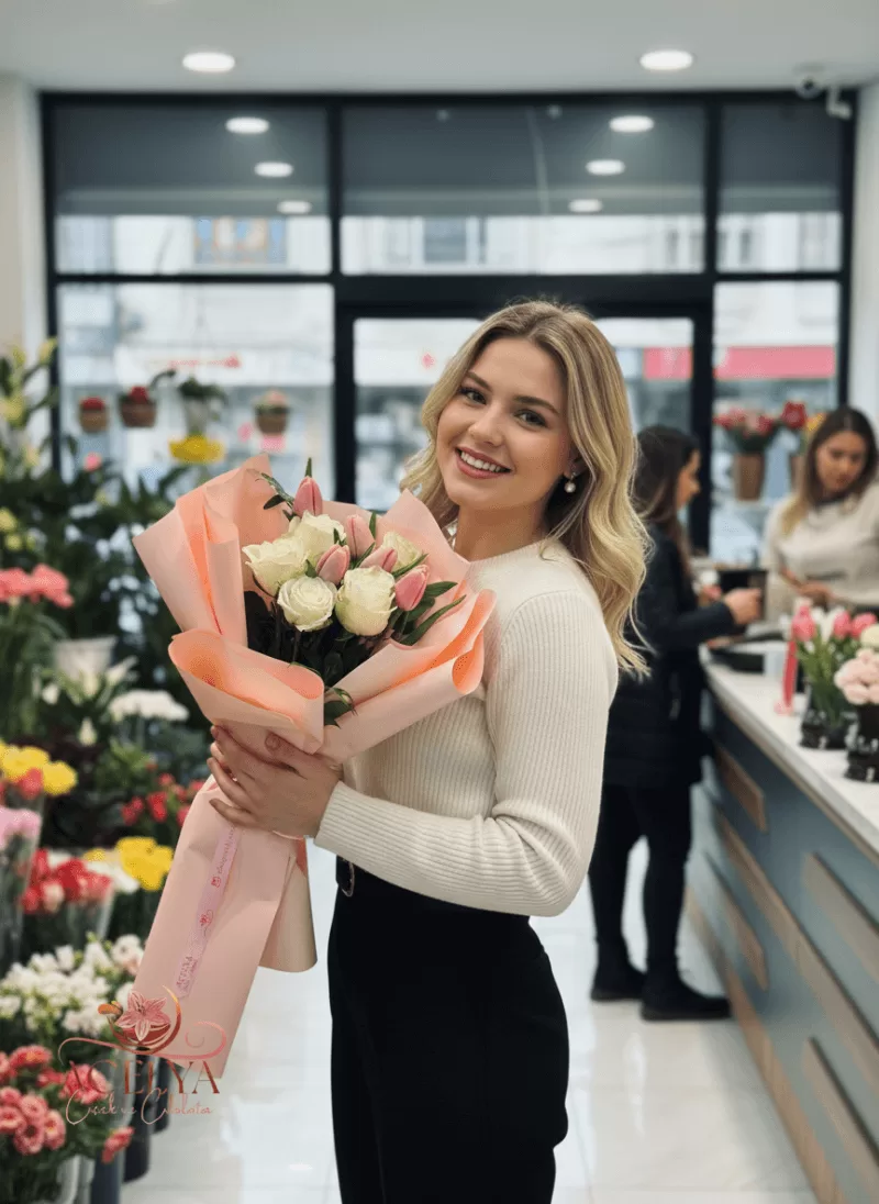 Pudra Zarafeti Lale & Gül Buketi