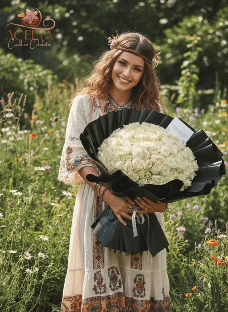 Beyaz Rüya 101 Gül Dev Buket