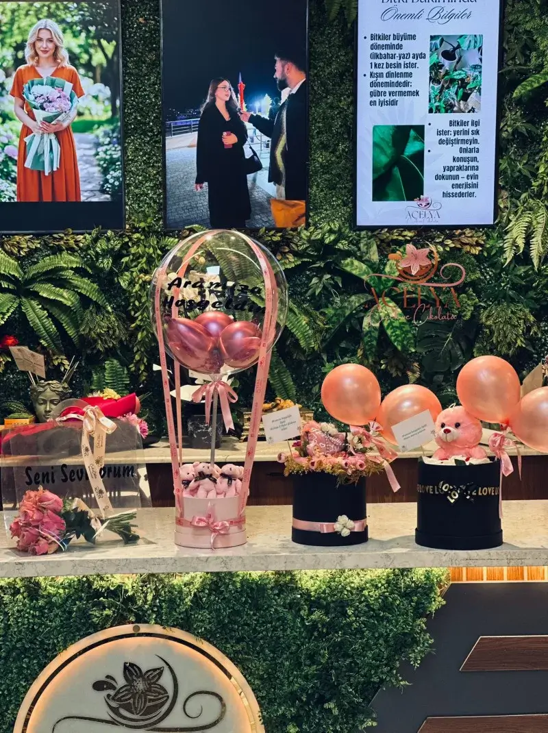 Aramıza Hoş Geldin Balonlu Ayıcık & Gül Set