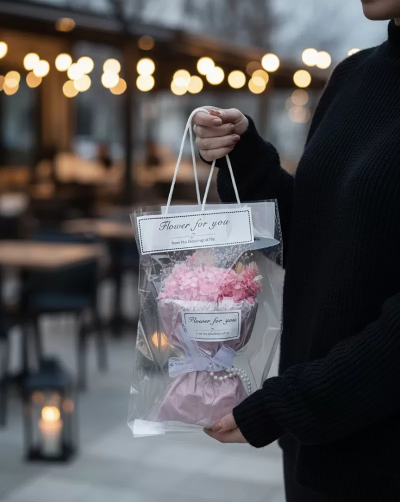 Pembe Ortanca Flower For You Buketi