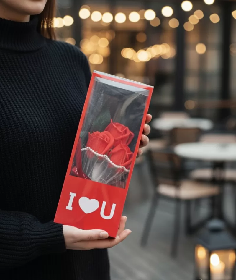 Kırmızı  Kutu Gül Aranjmanı