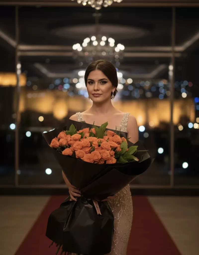 Asaletin Rengi Turuncu Gül Buketi