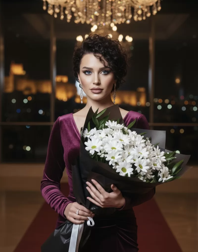 Saf Aşk Beyaz Papatya Buketi