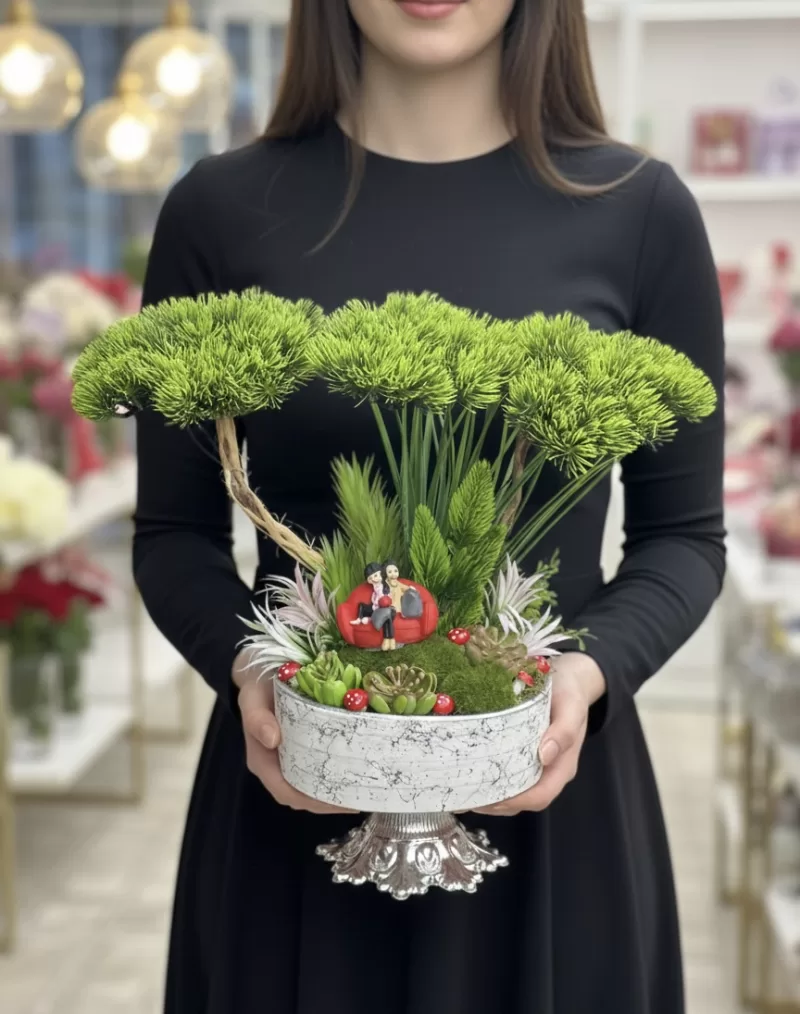 Sonsuz Sevgi Bahçesi Bonzai Saksı