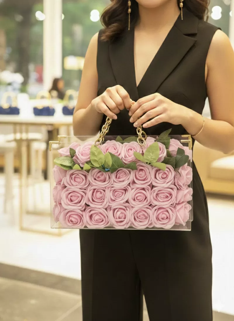 Seni Seviyorum Şeffaf Çanta Gül Tasarımı