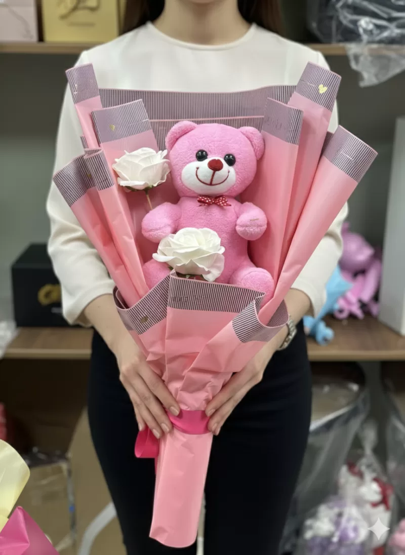 Ayıcıklı Gül Buketi