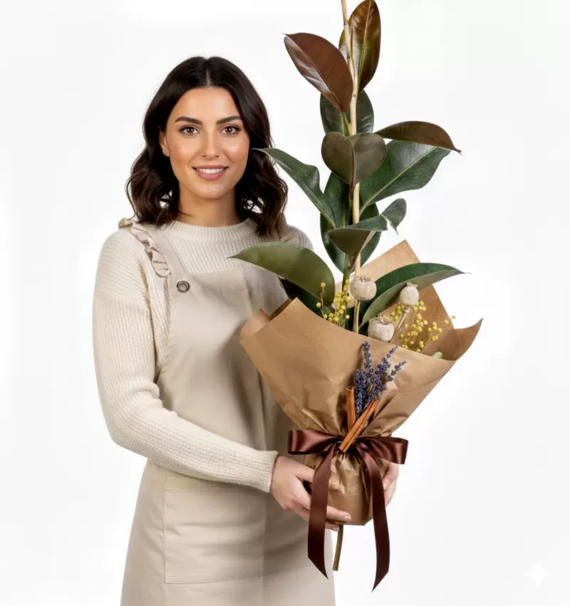  Kauçuk Bitkisi Modern Saksı