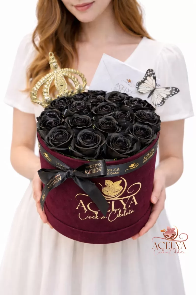 Kraliçe Siyah Gül Kutusu