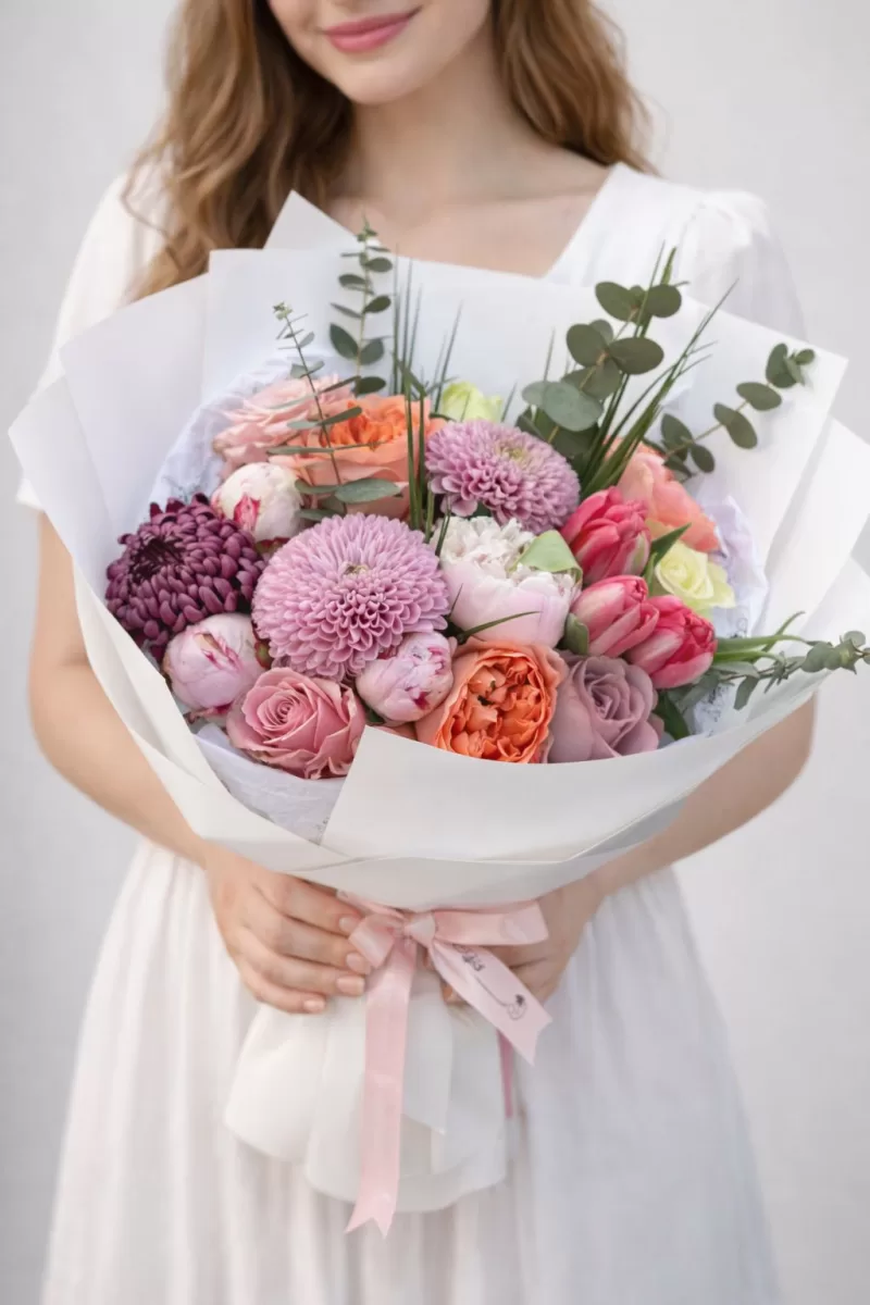 Premium Pastel Çiçek Buketi