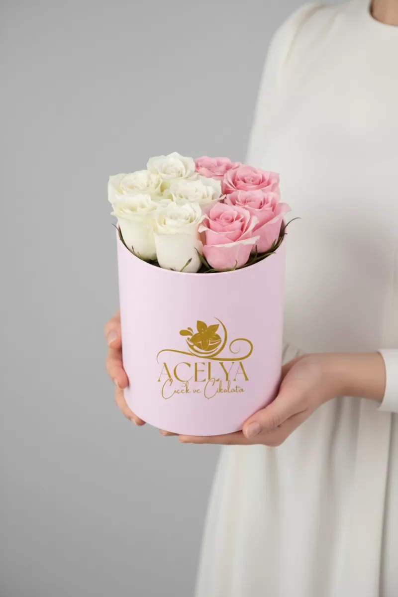 Pembe Kutuda Mix Gül (Pembe & Beyaz) Soft Love 