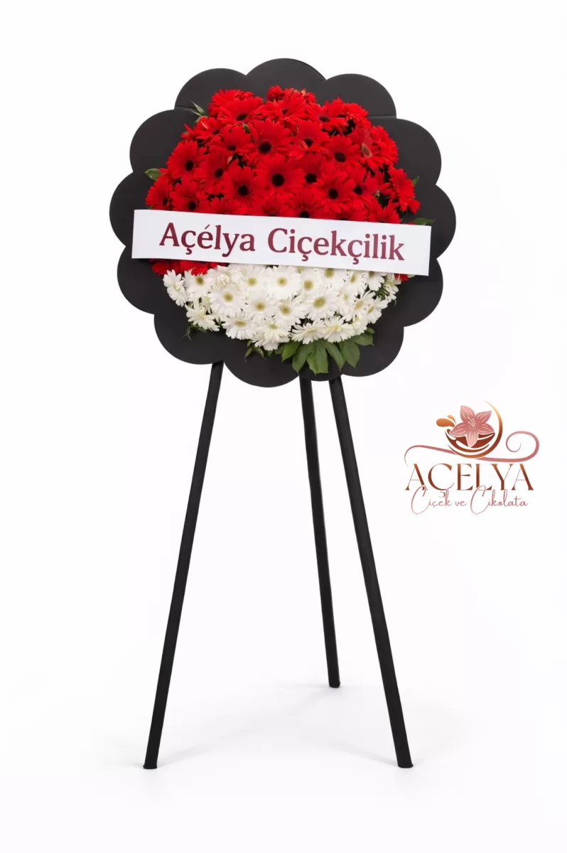 Kırmızı Beyaz Cenaze Çelengi 