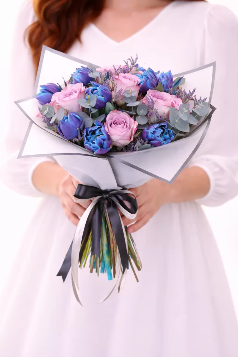 Mavi Pembe Premium Buket