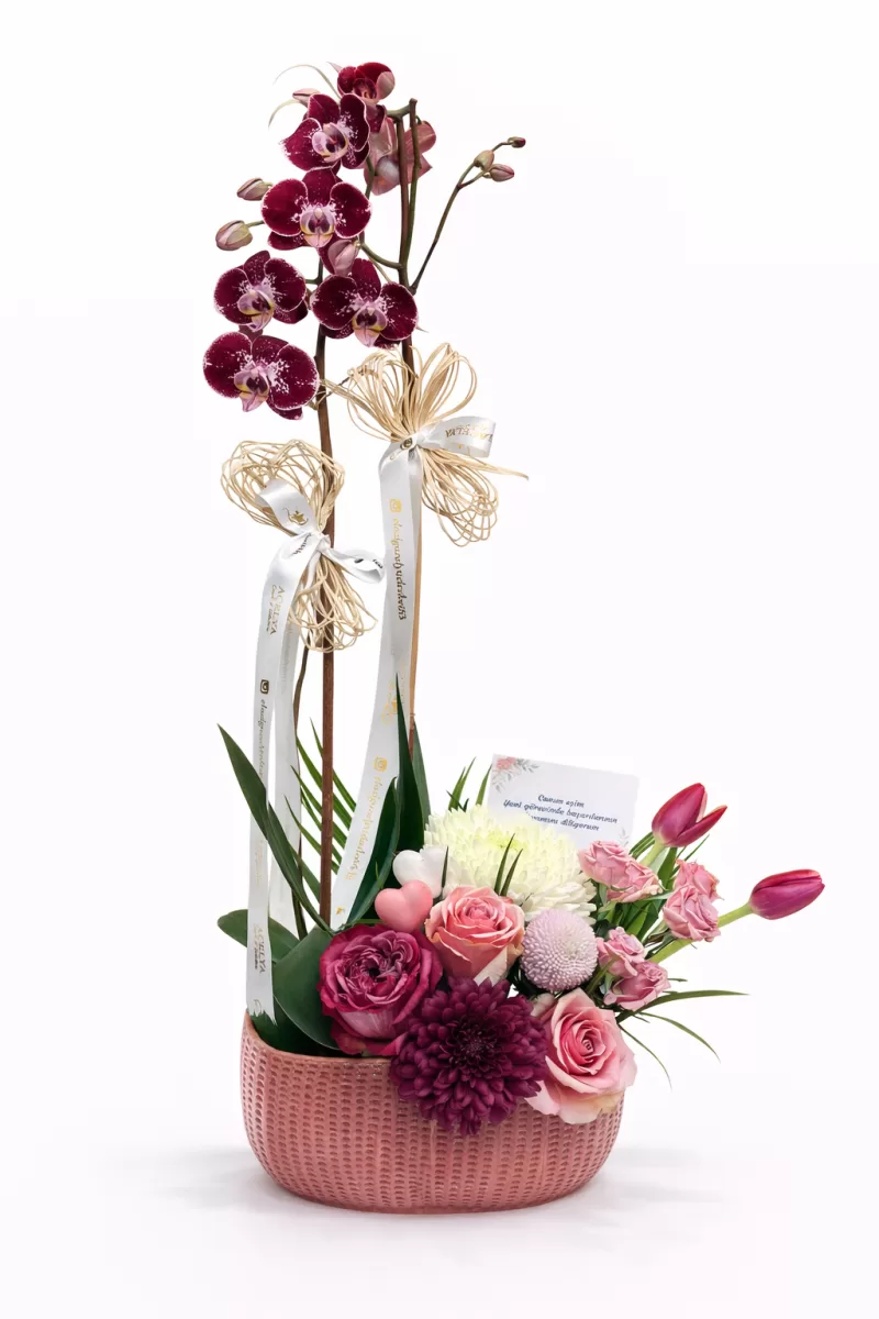 Premium Orkide ve Karışık Çiçek Aranjmanı