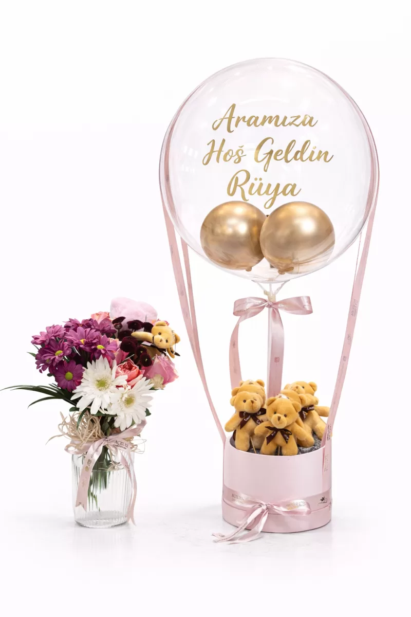 Balonlu Ayıcıklı Hoş Geldin Bebek Seti