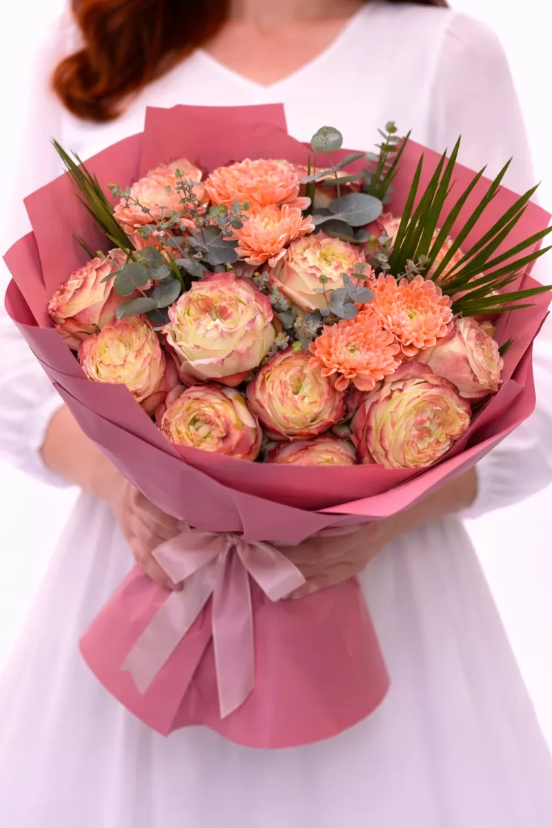 Somon Ton Gül Buketi – Şakayık Görünümlü Premium Çiçek Tasarımı