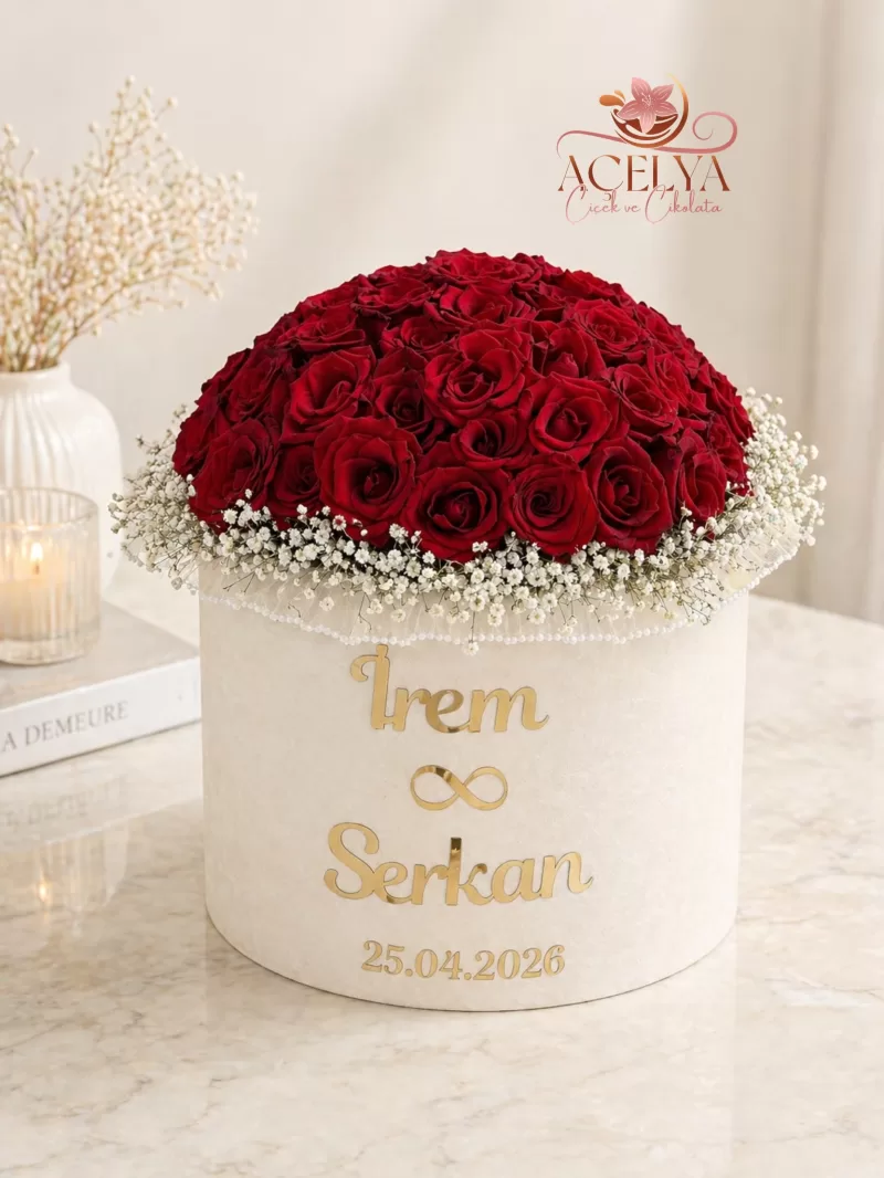 Premium Kırmızı Gül Kutusu