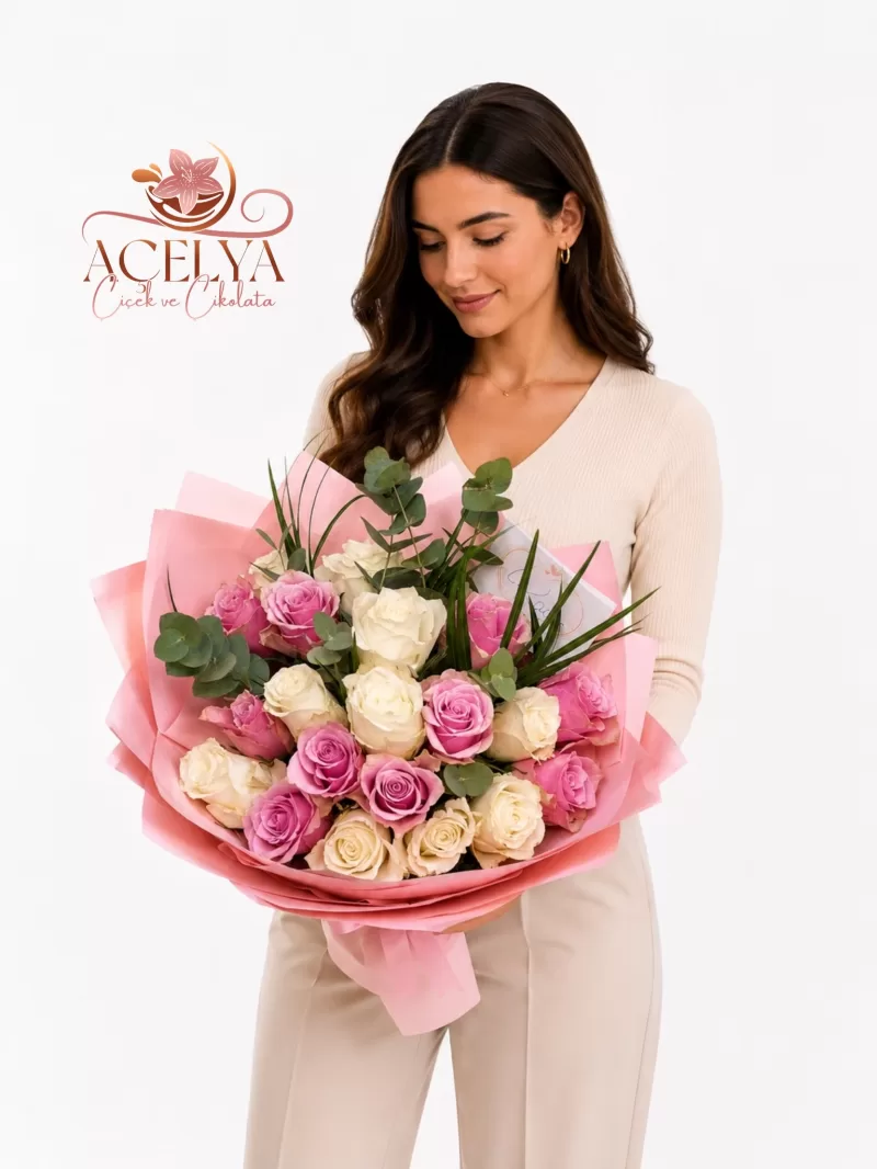 Pink Pearl Gül Buketi