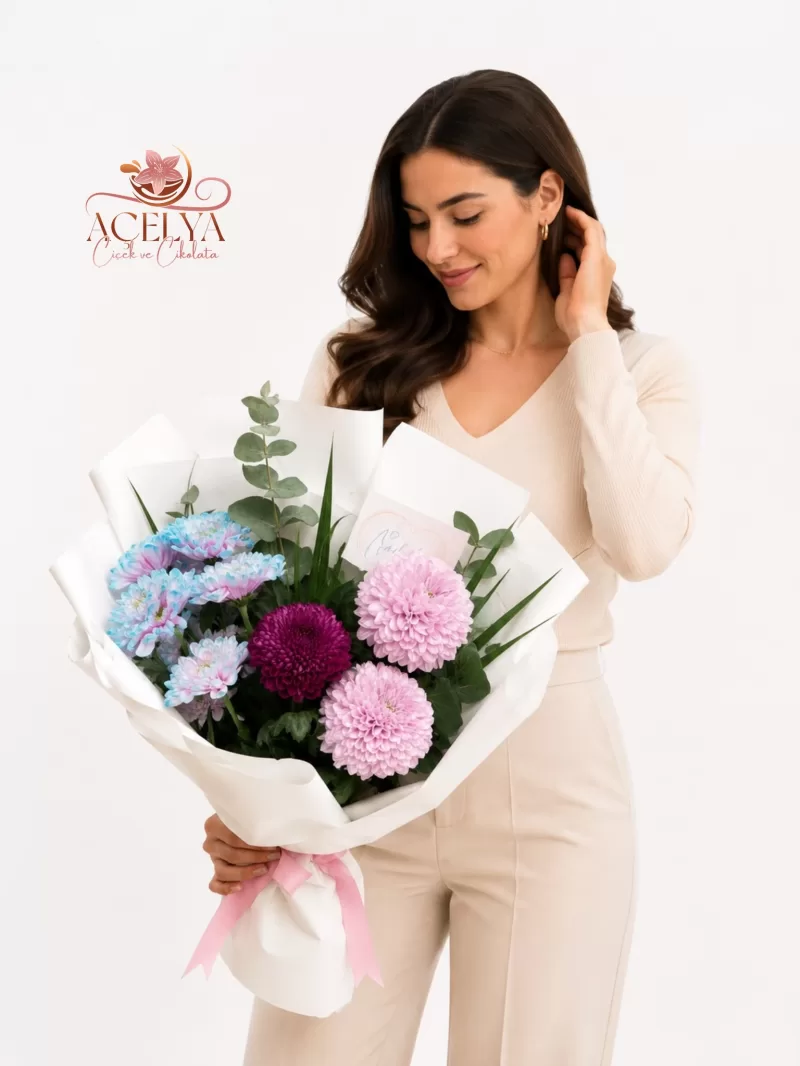 Cotton Candy Papatya Buketi